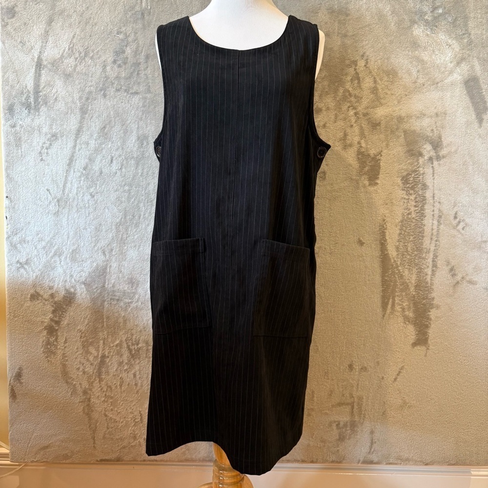 Academia 90s Preppy Button Sleeveless Jumper Layering Midi Dress Sz S